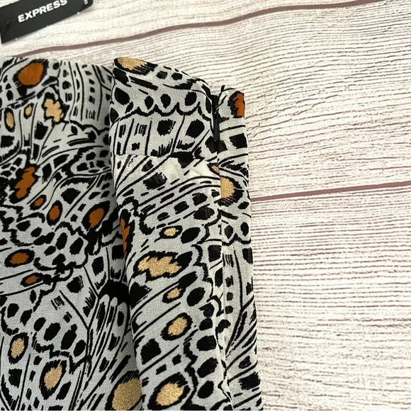 EXPRESS Rachel Zoe Printed One Shoulder Ruffle Mini Dress - Picture 6 of 16